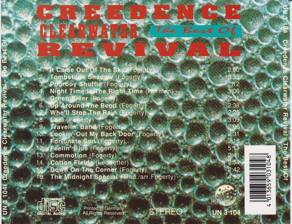 Creedence Clearwater Revival The Best Of : Back DE